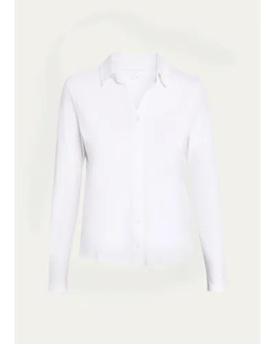 Majestic Long-sleeve Supima Cotton Shirt In Blanc