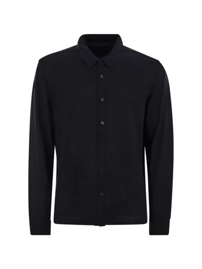 Majestic Long-sleeved Polo Shirt In Blue