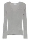 Majestic Lurex-detail T-shirt In Silver