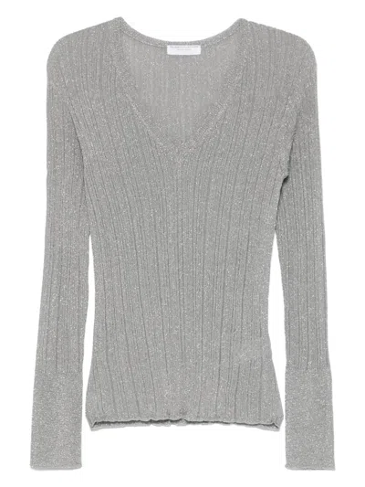 Majestic Lurex-detail T-shirt In Silver