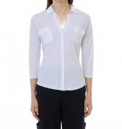 MAJESTIC LYOCELL COTTON 3/4 SLEEVE IN BLANC