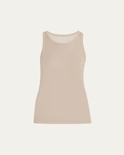 Majestic Lyocell Cotton Baby Rib Knit Tank In Brown