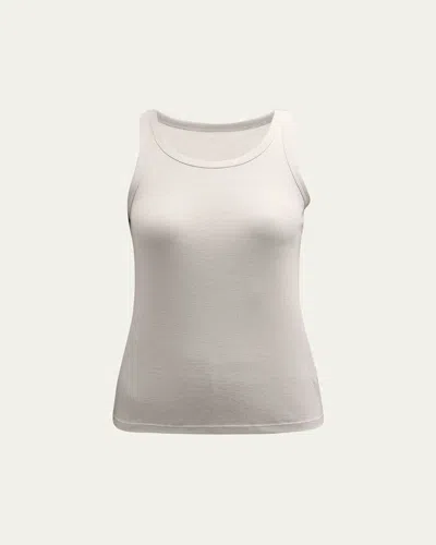 Majestic Lyocell Cotton Baby Ribbed Tank In Gray