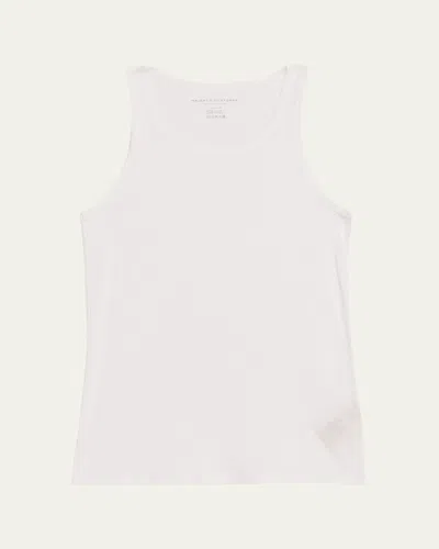 Majestic Lyocell Cotton Baby Ribbed Tank In White