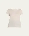Majestic Lyocell Cotton Baby Ribbed Tee In Grege