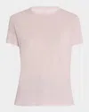 Majestic Lyocell Cotton Semi-relaxed Short-sleeve Crewneck Tee In Pink