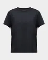 Majestic Lyocell Cotton Semi-relaxed Short-sleeve Crewneck Tee In Multi