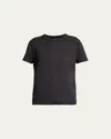 Majestic Lyocell Cotton Semi-relaxed Short-sleeve Crewneck Tee In Multi
