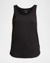 Majestic Lyocell Cotton Tank Top In Black
