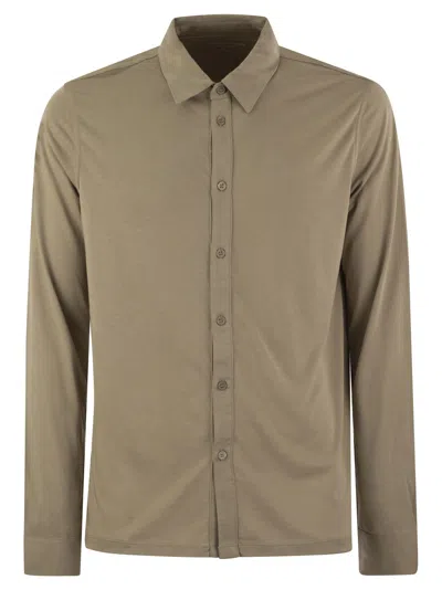 MAJESTIC MAJESTIC LONG SLEEVED SHIRT IN LYOCELL AND COTTON