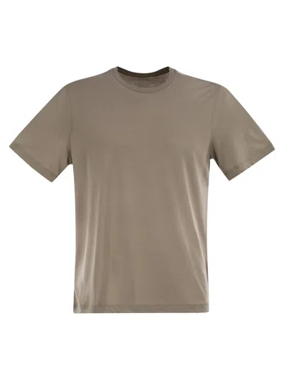 Majestic Lyocell Crew Neck T Shirt In Brown
