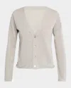 Majestic Machine Washable Cashmere Cardigan In Brume Chine