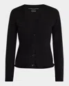 Majestic Machine Washable Cashmere Cardigan In Noir