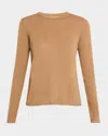 Majestic Cashmere Crewneck Top In Camel