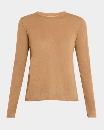 Majestic Cashmere Crewneck Top In Camel