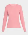 Majestic Machine Washable Cashmere Crewneck Pullover In Flamingo