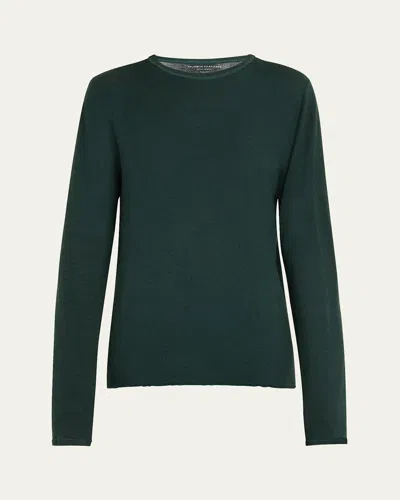Majestic Machine Washable Cashmere Crewneck Pullover In Forest