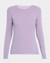 Majestic Machine Washable Cashmere Crewneck Pullover In Purple