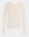 Majestic Machine Washable Cashmere Crewneck Pullover In Milk