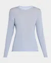 Majestic Machine Washable Cashmere Crewneck Pullover In Ocean