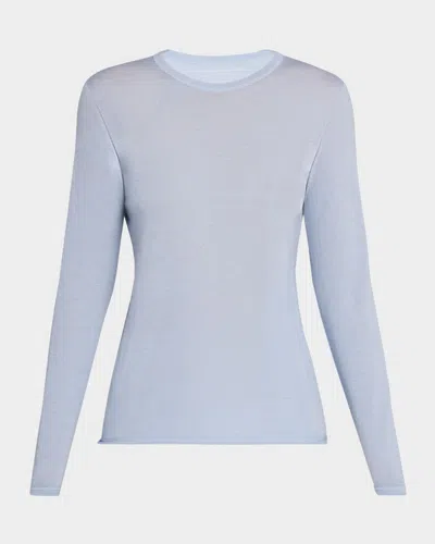 Majestic Machine Washable Cashmere Crewneck Pullover In Ocean