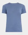 Majestic Machine Washable Cashmere Crewneck T-shirt In Blue