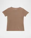 Majestic Machine Washable Cashmere Crewneck T-shirt In Brown