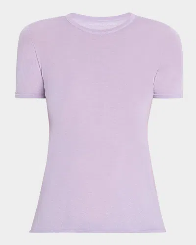 Majestic Machine Washable Cashmere Crewneck Top In Purple