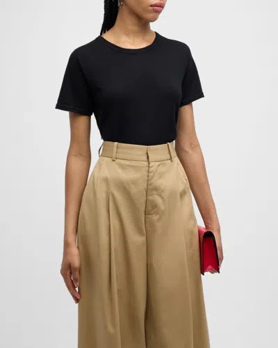Majestic Machine Washable Cashmere Crewneck Top In Noir