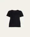 Majestic Machine Washable Cashmere Crewneck Top In Noir