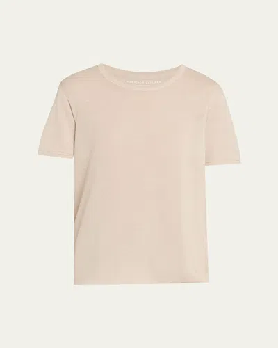 Majestic Machine Washable Cashmere Crewneck T-shirt In Neutral
