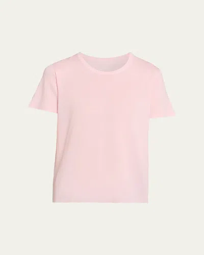 Majestic Machine Washable Cashmere Crewneck T-shirt In Pink