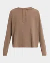 Majestic Machine Washable Cashmere Hoodie In Brown