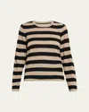 Majestic Machine Washable Cashmere Striped Pullover In Multi