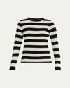 Majestic Machine Washable Cashmere Striped Pullover In Multi