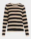 Majestic Machine Washable Cashmere Striped Pullover In Multi