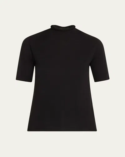 Majestic Machine Washable Cashmere Turtleneck In Black