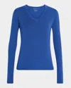 Majestic Cashmere V Neck Sweater In Abyss
