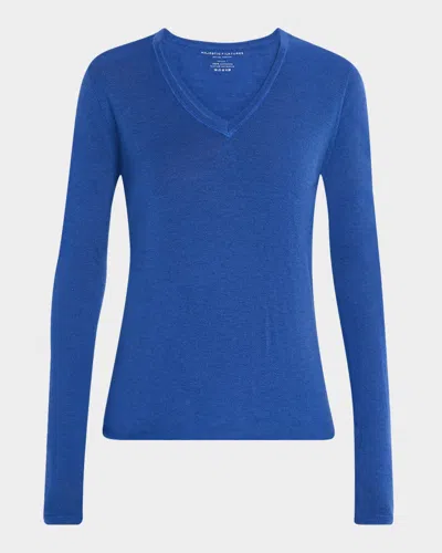 MAJESTIC MACHINE WASHABLE CASHMERE V-NECK PULLOVER