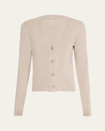 Majestic Machine Washable Knit Cardigan In Neutral