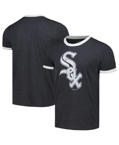 Majestic Men's Black Chicago White Sox Ringer Tri-blend T-shirt