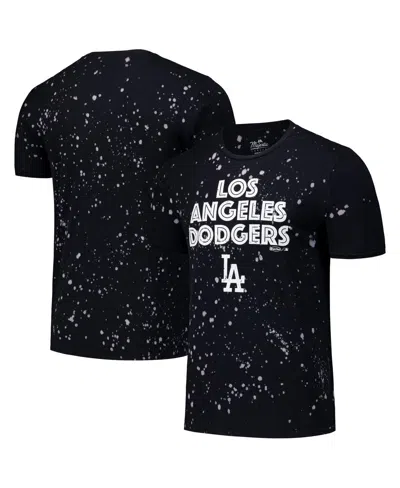 Majestic Men's Black/white Los Angeles Dodgers Splatter T-shirt In Black,white