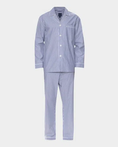 Majestic Men's Cotton Bengal Stripe Long Pajama Set