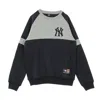 Majestic Men's Crewneck Sweatshirt Mlb Bedric Small Logo Crew Sweat Neyyan Heather Grey/original Team Colors In Black