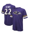 Majestic Men's Derrick Henry Purple Baltimore Ravens Name Number Oversized T-shirt In Purple