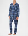 Majestic Men's Flannel Long Pajama Set In Navy