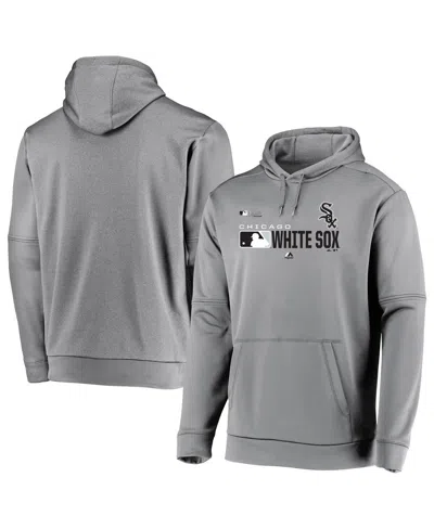 Majestic Men's Gray Chicago White Sox Mlb Authentic Players Pullover Hoodie