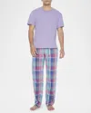 Majestic Men's Lessons In Color Crew And Pant Pajama Set In Purple Haze