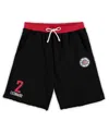 Majestic Men's  Kawhi Leonard Black La Clippers Big And Tall French Terry Name And Number Shorts In Black