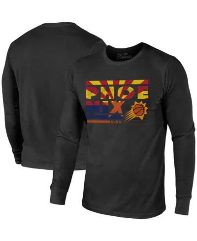 Majestic Men's  Threads Black Phoenix Suns City And State Tri-blend Long Sleeve T-shirt
